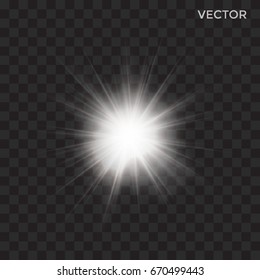 starburst vector, transparent white light