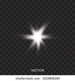 starburst, vector white lights isolated