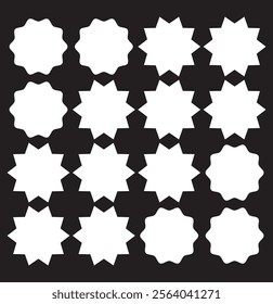 Starburst white  sticker set, collection of special offer sale oval and round shaped sunburst labels and badges. Promo stickers and badges, seal, stamp, print with star edges. Vector.
