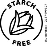 starch free black outline badge icon label isolated vector on transparent background