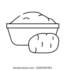 starch potato line icon vector. starch potato sign. isolated contour symbol black illustration