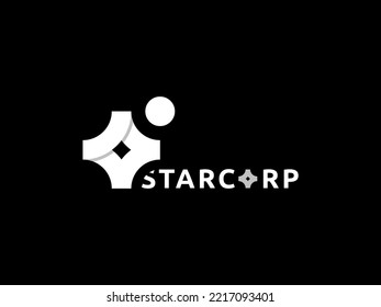 Starcorp logo vector icon illustration, this logo represents the shape of a Star, Perfect for any business, especially those related to star philosophy