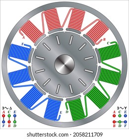 Star-delta connection of a three phase Induction Motor