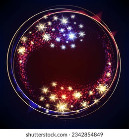 Antecedentes de confianza. con chispas de espárragos estrellas de oro resplandor de luces festivas destello explosiones vectores ilustración