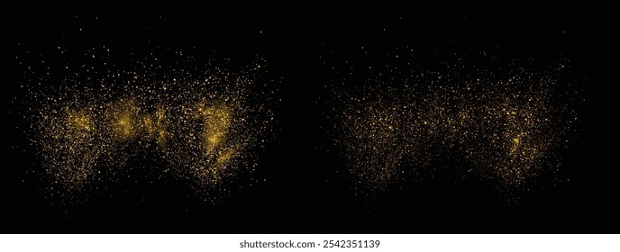 Stardust bokeh light effect gold glitter glowing illustration. gold sparkles golden glitter