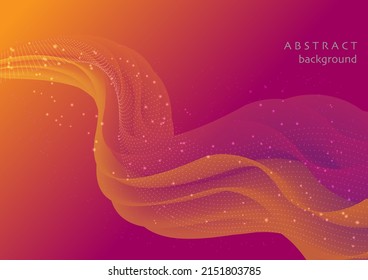 Stardust and dot line on fluid abstract background.