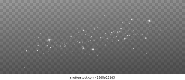 Stardust light effect isolated on transparent background.