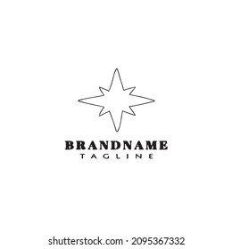 Stardust-Logo-Cartoon-Symbol-Design-Vorlage schwarz, moderne einzelne Vektorgrafik