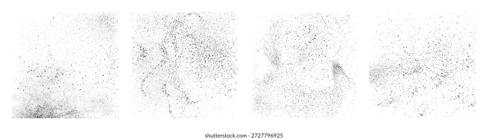 Stardust mist or sand splashes realistic effect with grain texture. Vector dust and dots flashes with grungy particles flow. Graffiti paint, splatter of tiny pieces of powder consistency
