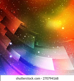Stardust splash. Colorful space vector illustration. 