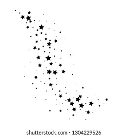 Stardust trail, comet line. Falling star.  Vector