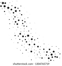 Stardust trail, comet line. Falling star.  Vector