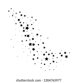 Stardust trail, comet line. Falling star.  Vector