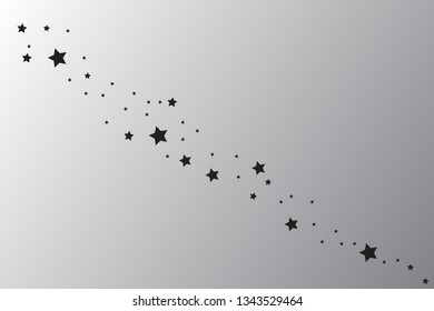 Stardust trail, comet line. Falling star. Vector