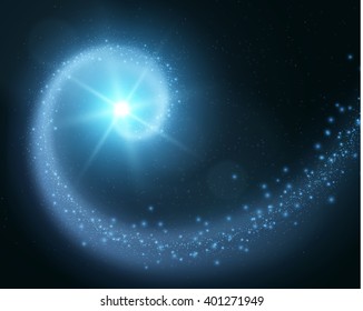 Stardust trail magic vector background. Vector eps10.