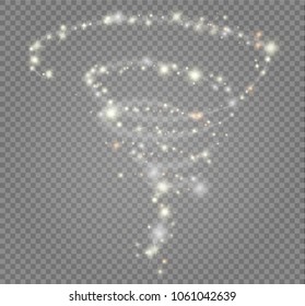 Stardust white glitter.Sparkle glowing stardust. Magic sparkling particles light effect. Vector illustration on with transparent background.
