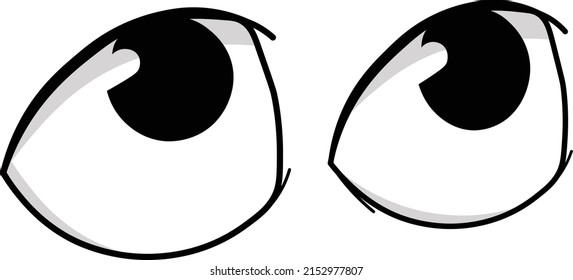 Stare Up Eyes. NFTs eye traits variation from bored ape yacht club. Cartoon animal parts drawing illustration. Which can be used as accessories, traits, assets, could be placed on any face character.