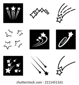 Starfall Flat Icon Set Isolated On White Background