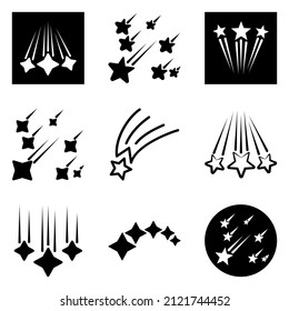 Starfall Flat Icon Set Isolated On White Background