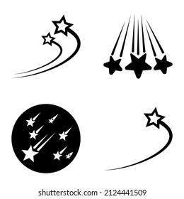 Starfall Flat Icon Set Isolated On White Background