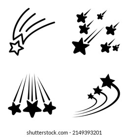 Starfall Flat Icon Set Isolated On White Background