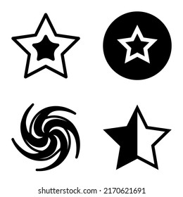 Starfall Flat Icon Set Isolated On White Background