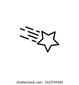 Starfall line thin icon on white background. Vector illustration eps10.