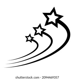 Starfall Night Flat Icon Isolated On White Background