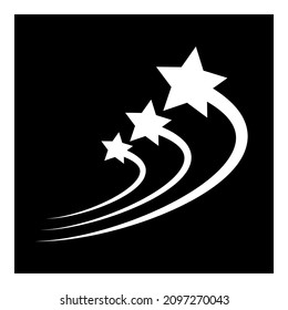 Starfall Night Flat Icon Isolated On White Background