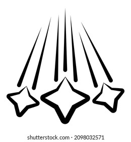 Starfall Night Flat Icon Isolated On White Background