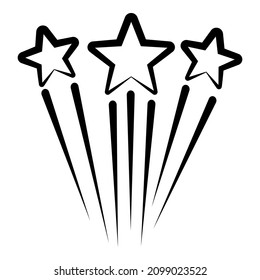 Starfall Night Flat Icon Isolated On White Background