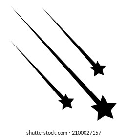 Starfall Night Flat Icon Isolated On White Background