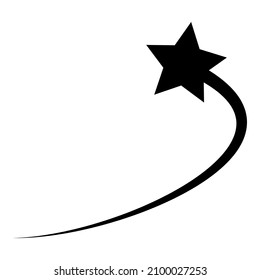 Starfall Night Flat Icon Isolated On White Background