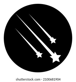 Starfall Night Flat Icon Isolated On White Background