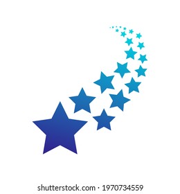 Starfall vector icon. shooting stars in flat style. Shooting stars logo design concept. Many stars falling icon. Vector illustration.