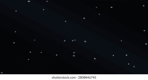 Starfield background with white bokeh light particles against dark black space