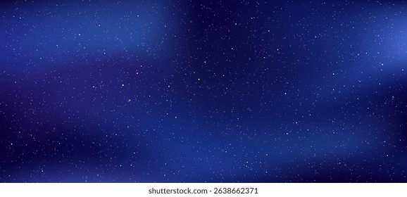 Starfield with cosmic blue gradient. Night sky and galaxy background. Celestial wonder for astronomy and science themes. Vector graphics.