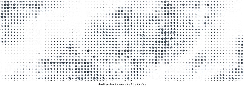 Starfield dot effect with a black background, in black and white.