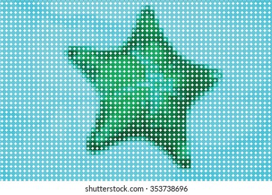 starfish. Abstract turquoise background
