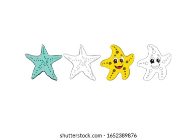 Starfish Animal Cartoon Vector Illustration Bundle