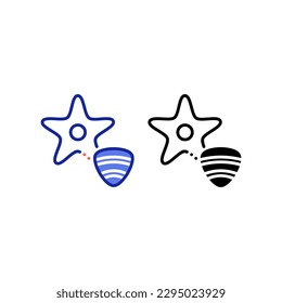 starfish animal icon. editable strokes