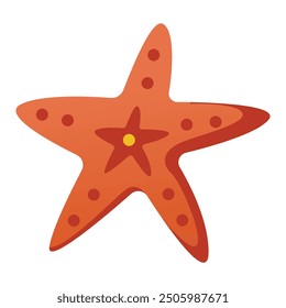 Starfish animal tropical illustration on white background