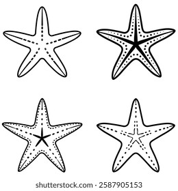 starfish animals silhouette vector illustrator