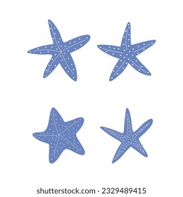 Starfish. Atlantic star. Marine Animal Vector illustration on white background.
