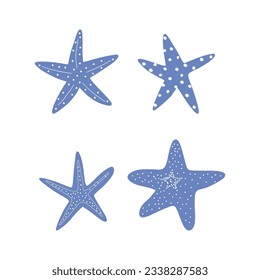 Starfish. Atlantic star. Marine Animal Vector illustration on white background.