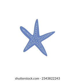Starfish. Atlantic star. Marine Animal Vector illustration on white background.