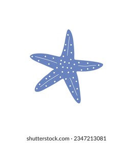 Starfish. Atlantic star. Marine Animal Vector illustration on white background.