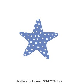 Starfish. Atlantic star. Marine Animal Vector illustration on white background.