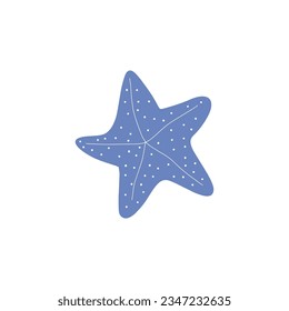Starfish. Atlantic star. Marine Animal Vector illustration on white background.