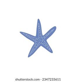 Starfish. Atlantic star. Marine Animal Vector illustration on white background.